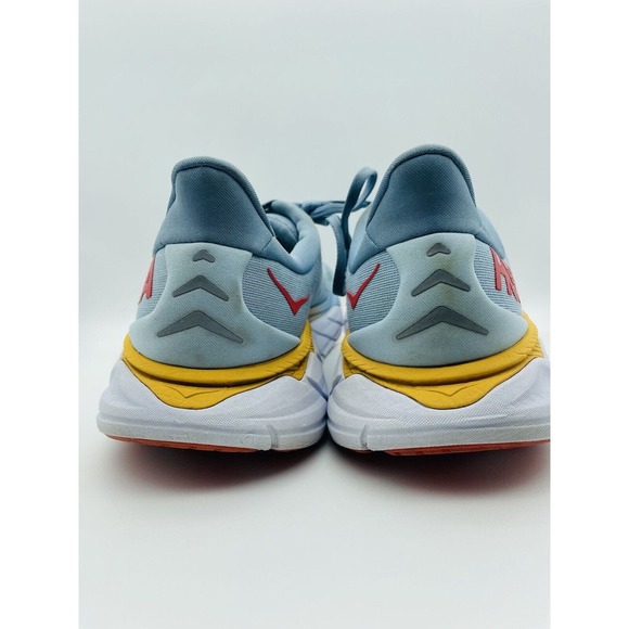 HOKA Men\'s Arahi 6 Lace Up Running Shoes Light Blue/Red/Orange Size 11.5D